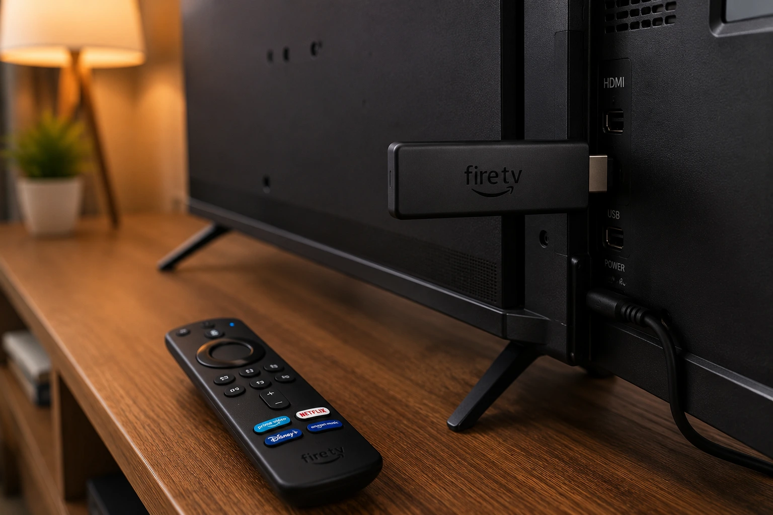 Amazon Firestick aansluiten op televisie met afstandsbediening