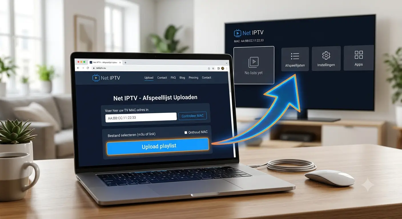 MAC-adres scherm van Net IPTV na installatie op Smart TV